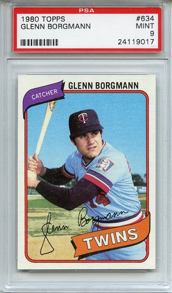 1980 Topps 634 Glenn Borgmann PSA MINT 9