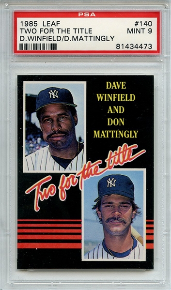 1985 Leaf 140 Two for the Title Winfield Mattingly PSA MINT 9