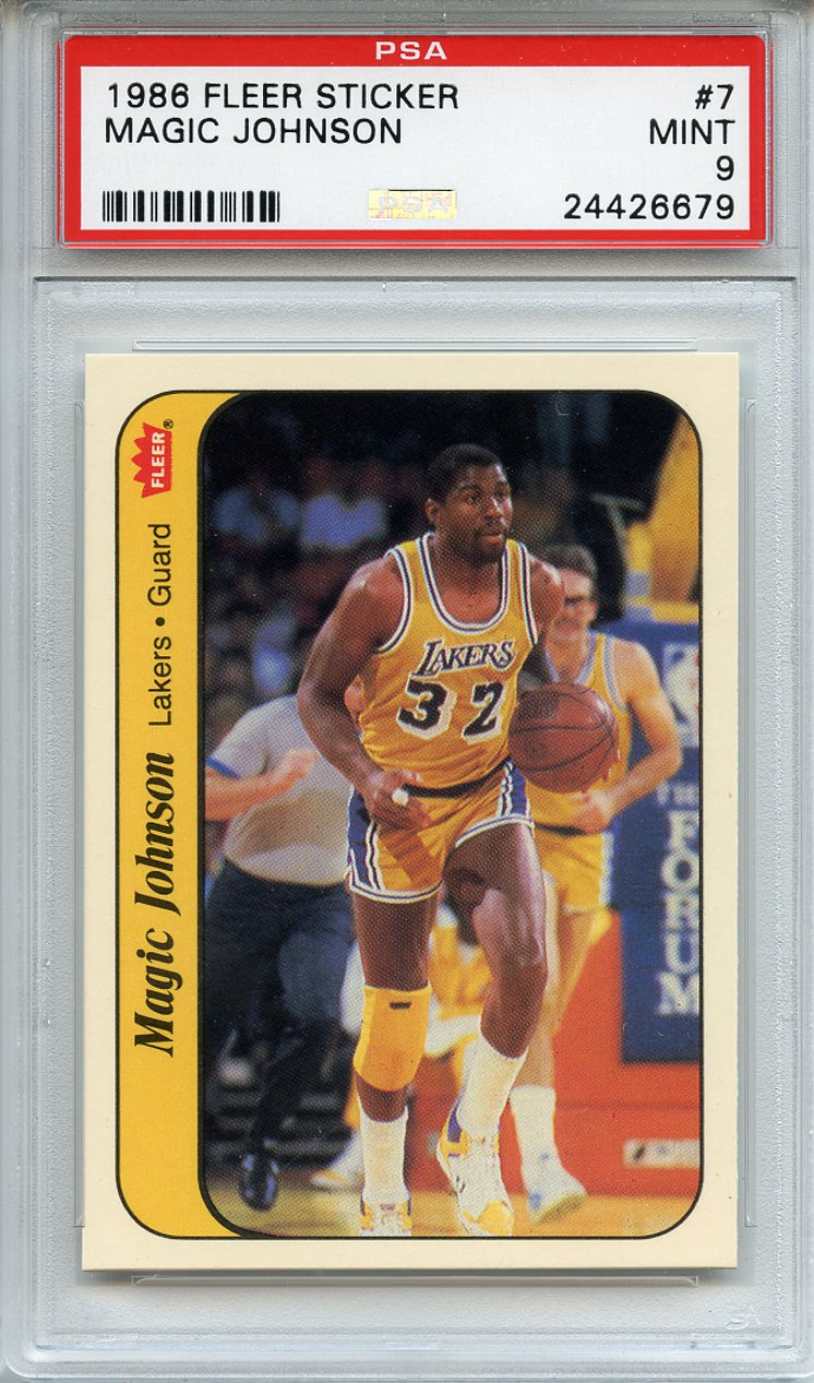 Lot Detail 1986 Fleer Sticker 7 Magic Johnson PSA MINT 9