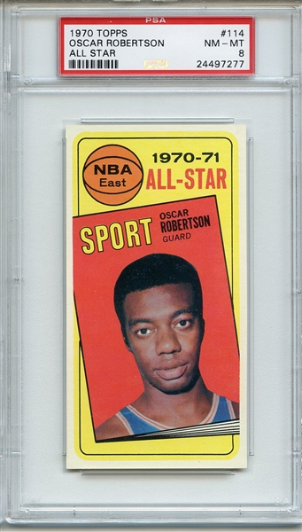 1970 Topps 114 Oscar Robertson All Star PSA NM-MT 8