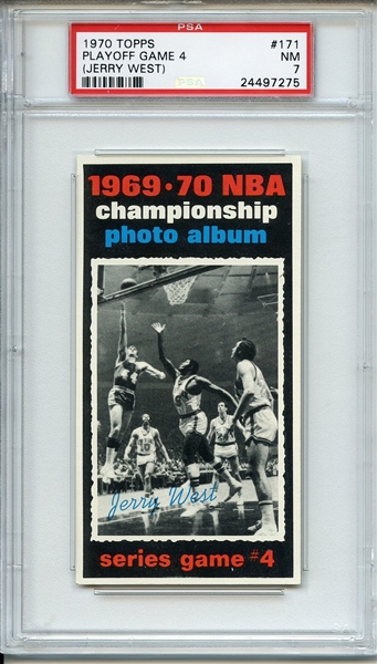1970 Topps 171 Playoff Game 4 Jerry West PSA NM 7