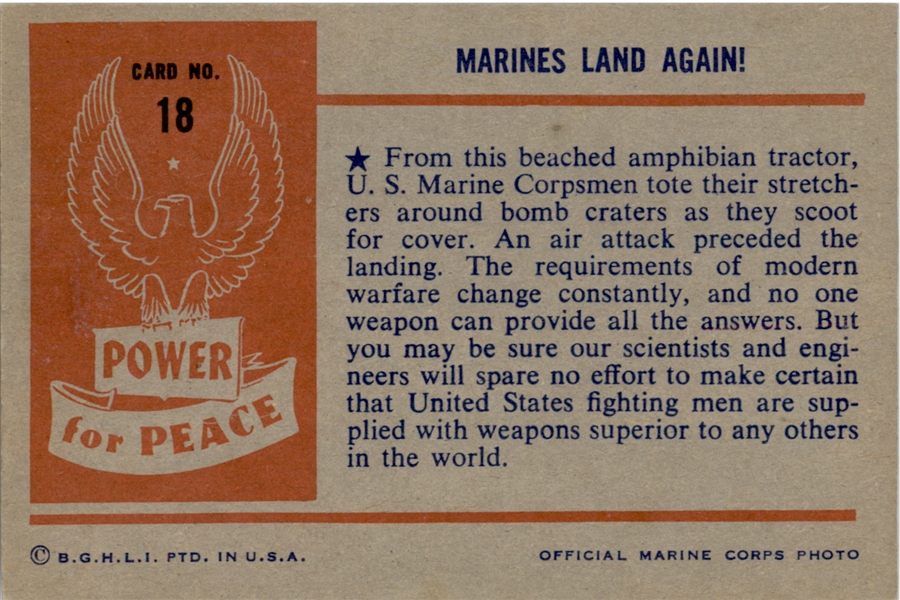 1954 Bowman Power for Peace 18 Marines Land Again NM #D293887