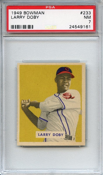 1949 Bowman 233 Larry Doby RC PSA NM 7