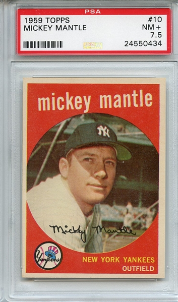 1959 Topps 10 Mickey Mantle PSA NM+ 7.5