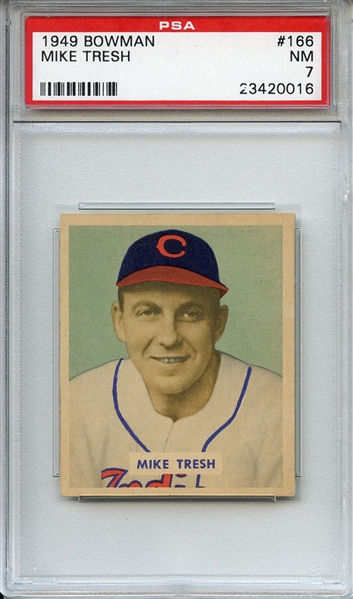 1949 Bowman 166 Mike Tresh PSA NM 7
