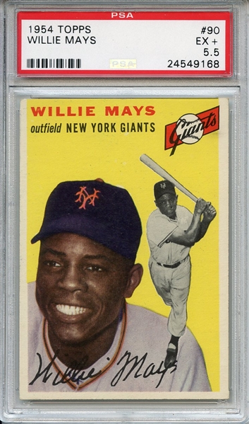 1954 Topps 90 Willie Mays PSA EX+ 5.5