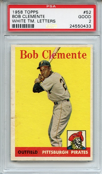1958 Topps 52 Roberto Clemente PSA GOOD 2