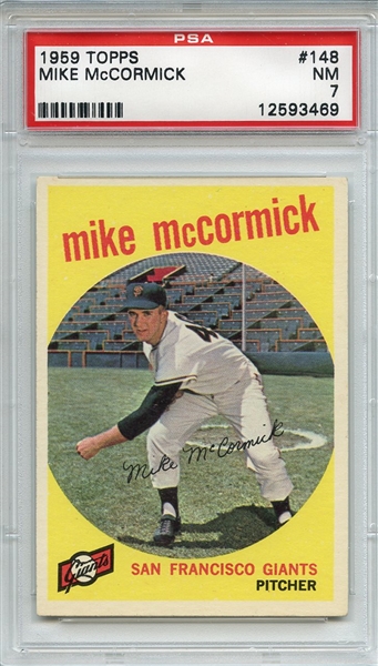 1959 Topps 148 Mike McCormick PSA NM 7