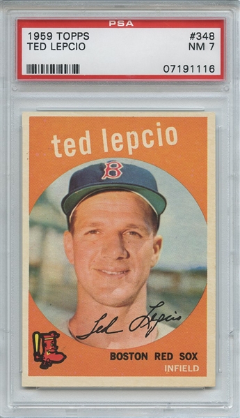 1959 Topps 348 Ted Lepcio PSA NM 7