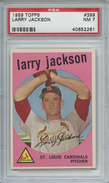 1959 Topps 399 Larry Jackson PSA NM 7