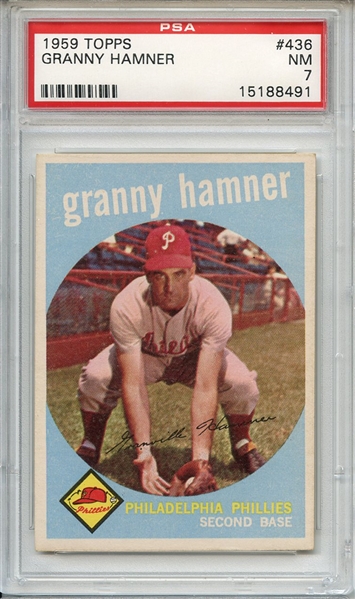 1959 Topps 436 Granny Hamner PSA NM 7