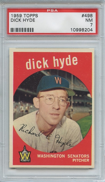 1959 Topps 498 Dick Hyde PSA NM 7