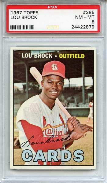 1967 Topps 285 Lou Brock PSA NM-MT 8