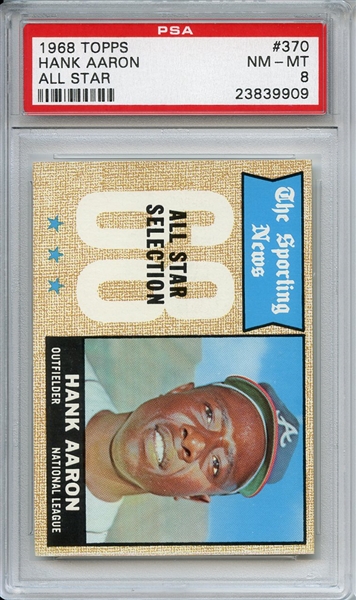 1968 Topps 370 Hank Aaron All Star PSA NM-MT 8