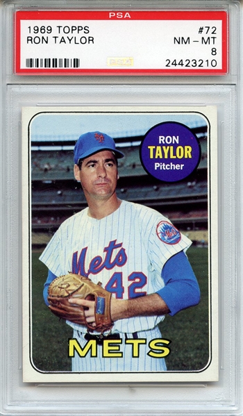 1969 Topps 72 Ron Taylor PSA NM-MT 8
