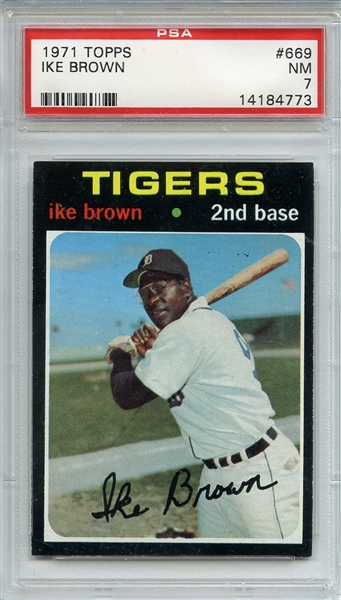 1971 Topps 669 Ike Brown PSA NM 7