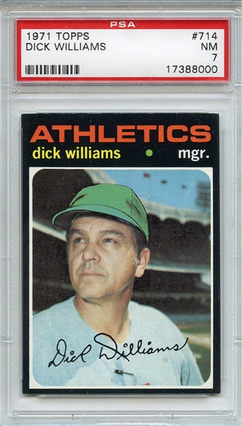 1971 Topps 714 Dick Williams PSA NM 7