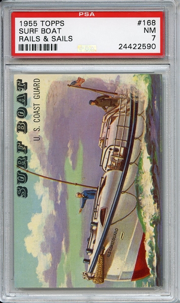 1955 Topps Rails & Sails 168 Surf Boat PSA NM 7