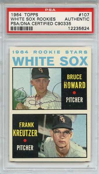 Bruce Howard Signed 1964 Topps Baseball Card PSA/DNA