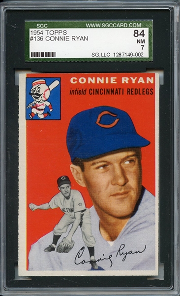1954 Topps 136 Connie Ryan SGC NM 84 / 7