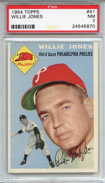 1954 Topps 41 Willie Jones PSA NM 7