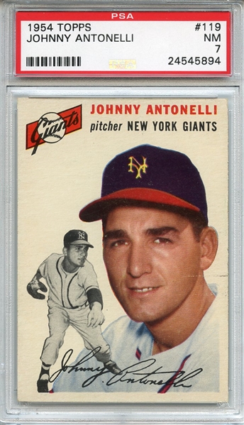 1954 Topps 119 Johnny Antonelli PSA NM 7
