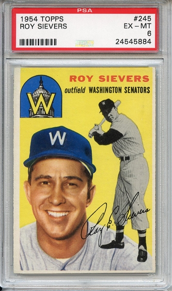 1954 Topps 245 Roy Sievers PSA EX-MT 6