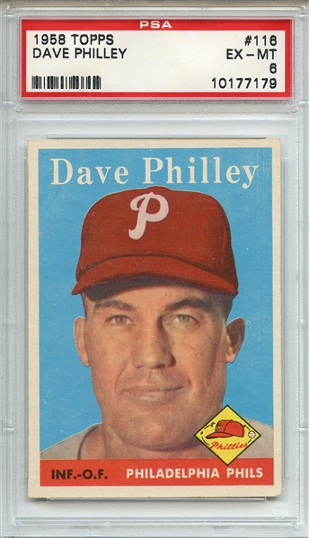 1958 Topps 116 Dave Philley PSA EX-MT 6