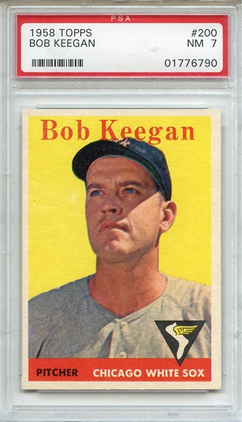 1958 Topps 200 Bob Keegan PSA NM 7