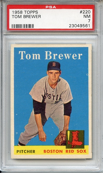 1958 Topps 220 Tom Brewer PSA NM 7