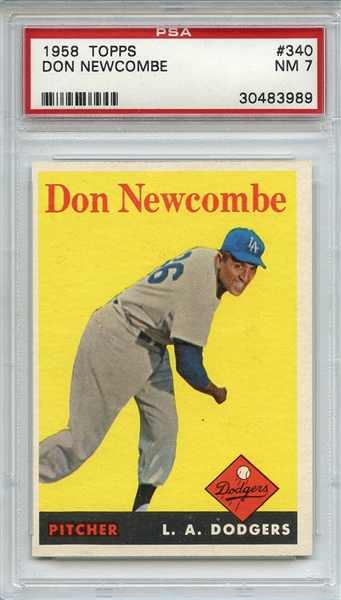 1958 Topps 340 Don Newcombe PSA NM 7