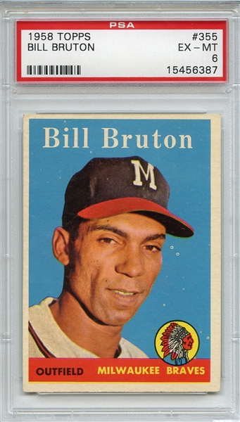 1958 Topps 355 Bill Bruton PSA EX-MT 6