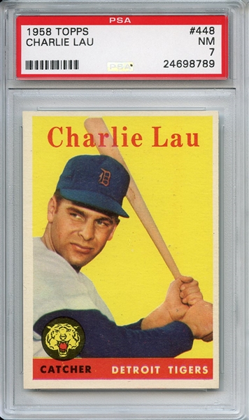 1958 Topps 448 Charlie Lau PSA NM 7