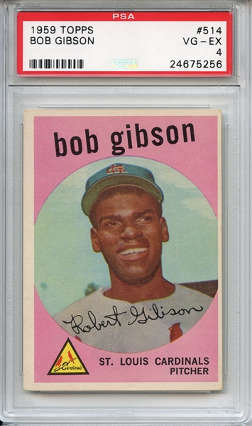 1959 Topps 514 Bob Gibson RC PSA VG-EX 4