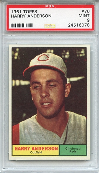 1961 Topps 76 Harry Anderson PSA MINT 9