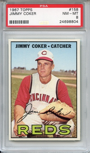 1967 Topps 158 Jimmy Coker PSA NM-MT 8