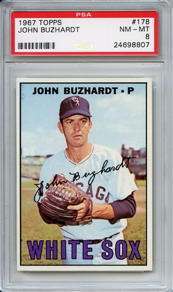 1967 Topps 178 John Buzhardt PSA NM-MT 8