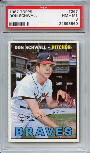 1967 Topps 267 Don Schwall PSA NM-MT 8