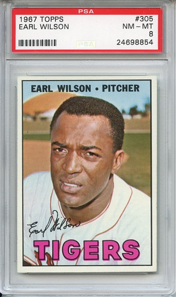 1967 Topps 305 Earl Wilson PSA NM-MT 8