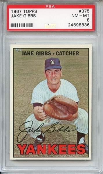 1967 Topps 375 Jake Gibbs PSA NM-MT 8