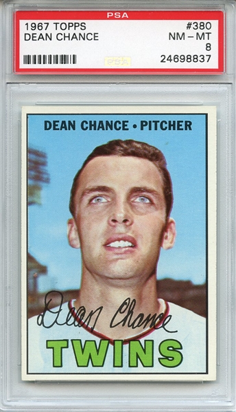 1967 Topps 380 Dean Chance PSA NM-MT 8