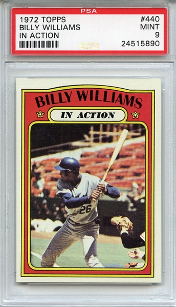 1972 Topps 440 Billy Williams In Action PSA MINT 9