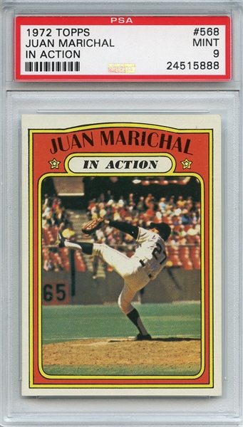 1972 Topps 568 Juan Marichal In Action PSA MINT 9