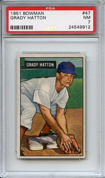 1951 Bowman 47 Grady Hatton PSA NM 7