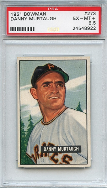 1951 Bowman 273 Danny Murtaugh PSA EX-MT+ 6.5