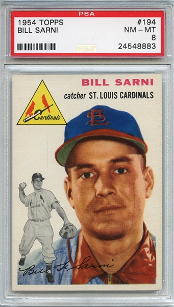 1954 Topps 194 Bill Sarni PSA NM-MT 8