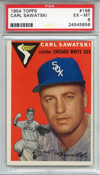 1954 Topps 198 Carl Sawatski PSA EX-MT 6