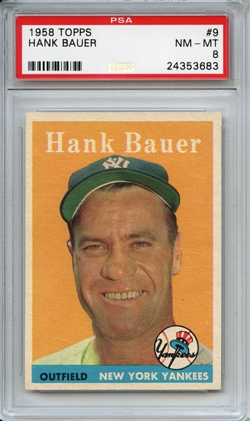 1958 Topps 9 Hank Bauer PSA NM-MT 8