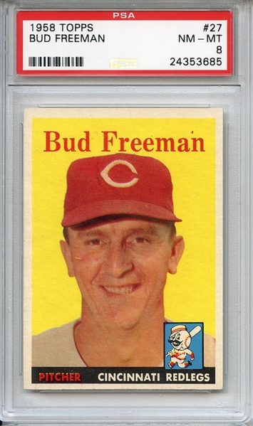 1958 Topps 27 Bud Freeman PSA NM-MT 8