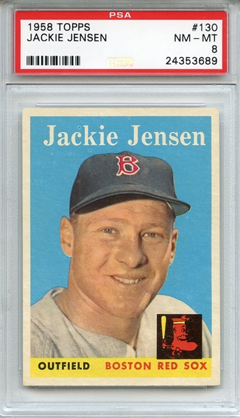 1958 Topps 130 Jackie Jensen PSA NM-MT 8